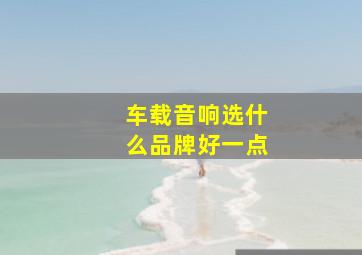 车载音响选什么品牌好一点