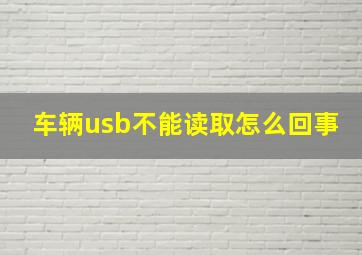 车辆usb不能读取怎么回事