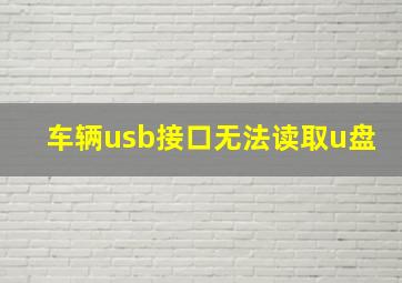 车辆usb接口无法读取u盘