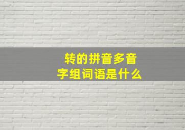 转的拼音多音字组词语是什么