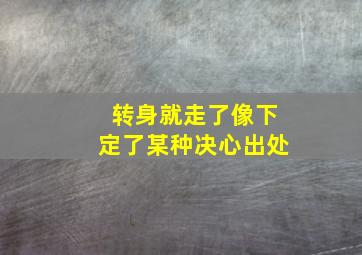 转身就走了像下定了某种决心出处