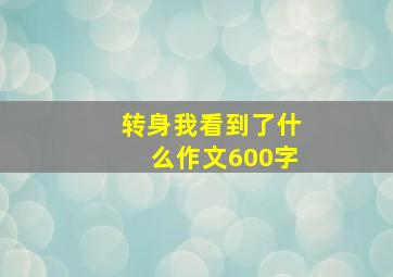 转身我看到了什么作文600字