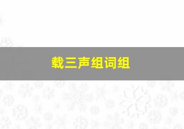 载三声组词组