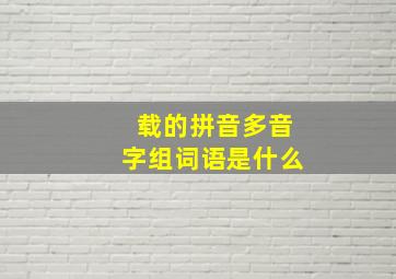 载的拼音多音字组词语是什么