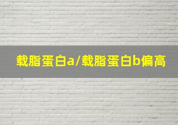 载脂蛋白a/载脂蛋白b偏高