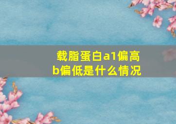 载脂蛋白a1偏高b偏低是什么情况