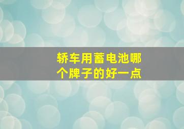 轿车用蓄电池哪个牌子的好一点