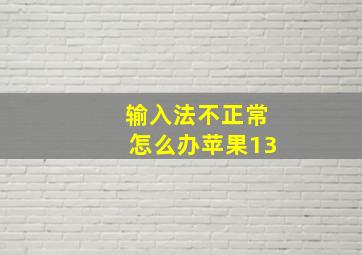 输入法不正常怎么办苹果13