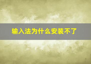 输入法为什么安装不了