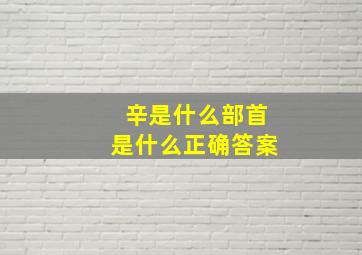 辛是什么部首是什么正确答案