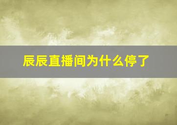 辰辰直播间为什么停了