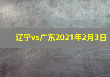 辽宁vs广东2021年2月3日