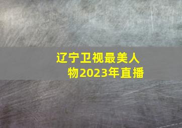 辽宁卫视最美人物2023年直播