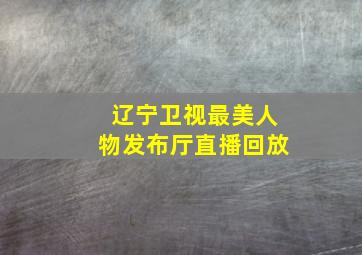 辽宁卫视最美人物发布厅直播回放