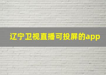 辽宁卫视直播可投屏的app