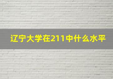 辽宁大学在211中什么水平