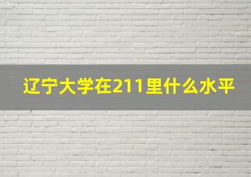 辽宁大学在211里什么水平