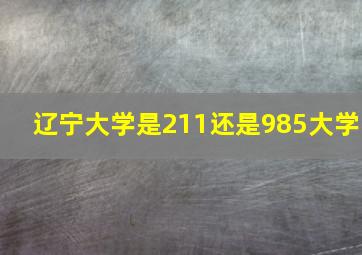 辽宁大学是211还是985大学