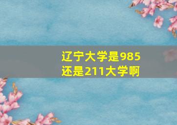 辽宁大学是985还是211大学啊