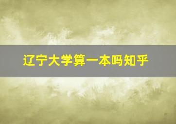 辽宁大学算一本吗知乎