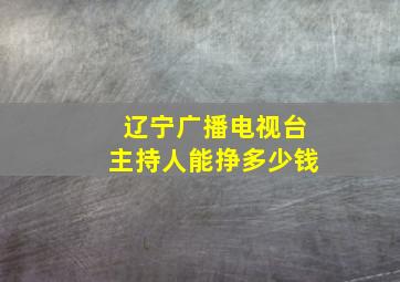 辽宁广播电视台主持人能挣多少钱