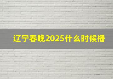 辽宁春晚2025什么时候播