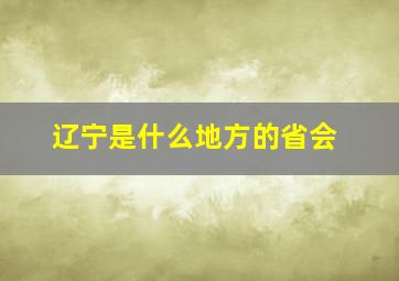 辽宁是什么地方的省会