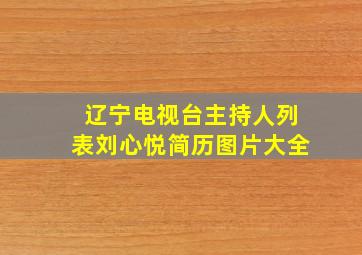 辽宁电视台主持人列表刘心悦简历图片大全