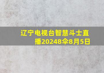 辽宁电视台智慧斗士直播20248伞8月5日