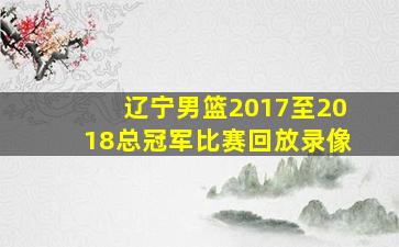 辽宁男篮2017至2018总冠军比赛回放录像