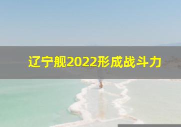 辽宁舰2022形成战斗力