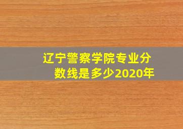 辽宁警察学院专业分数线是多少2020年