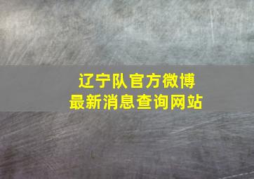 辽宁队官方微博最新消息查询网站