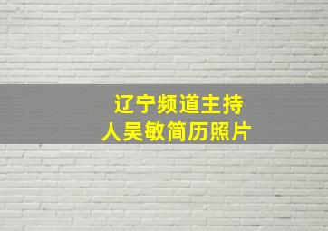 辽宁频道主持人吴敏简历照片