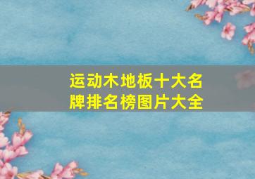 运动木地板十大名牌排名榜图片大全