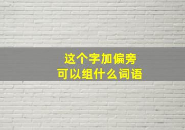 这个字加偏旁可以组什么词语