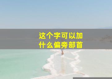 这个字可以加什么偏旁部首