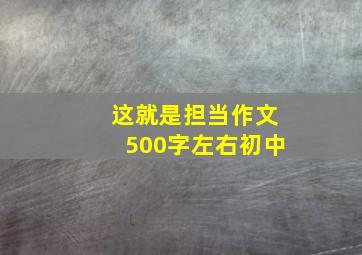 这就是担当作文500字左右初中