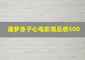 追梦赤子心电影观后感500