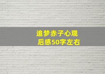 追梦赤子心观后感50字左右