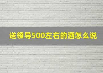 送领导500左右的酒怎么说