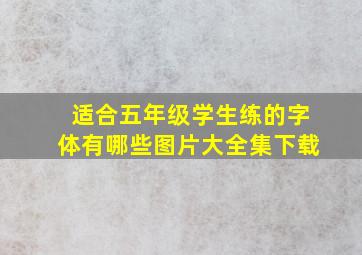 适合五年级学生练的字体有哪些图片大全集下载