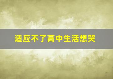 适应不了高中生活想哭