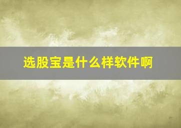 选股宝是什么样软件啊