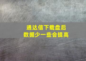 通达信下载盘后数据少一些会提高