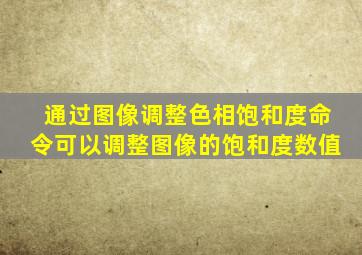 通过图像调整色相饱和度命令可以调整图像的饱和度数值