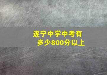 遂宁中学中考有多少800分以上