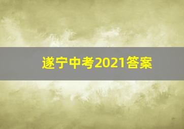 遂宁中考2021答案