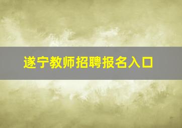 遂宁教师招聘报名入口