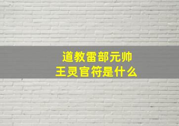 道教雷部元帅王灵官符是什么